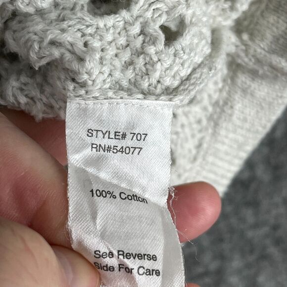 Cabi Sweater Womens XS Chunky Open Knit Peekaboo 3/4 Sleeve Boho Hippie Gypsy - Picture 4 of 7